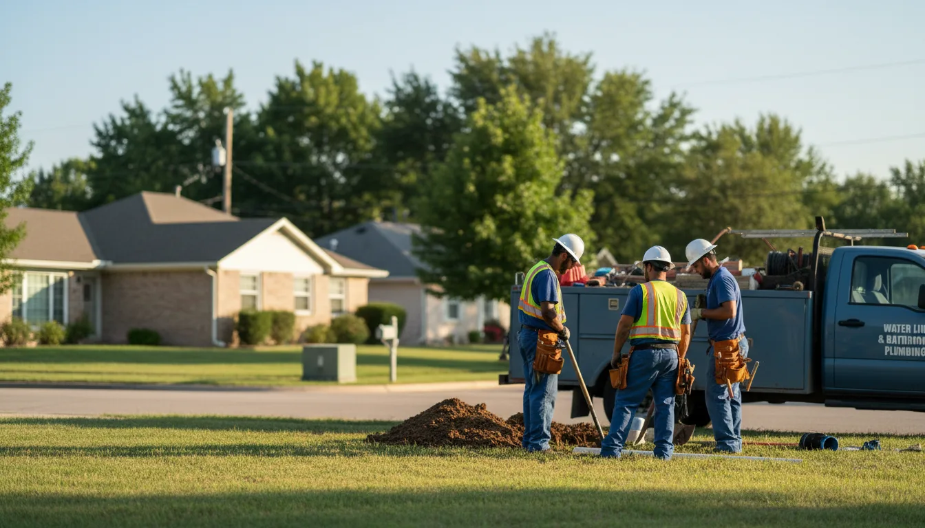 Residential water line and bathroom plumbing service in Reagan, TX